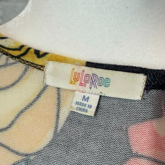 LULAROE Yellow Coral Floral Sarah Medium - Picture 7 of 9